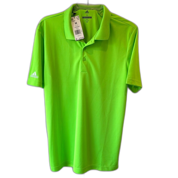 NWT Adidas Golf AdiPerform Polo Shirt UPF 30 Performance Semi Solar Yellow Med. - Picture 1 of 6